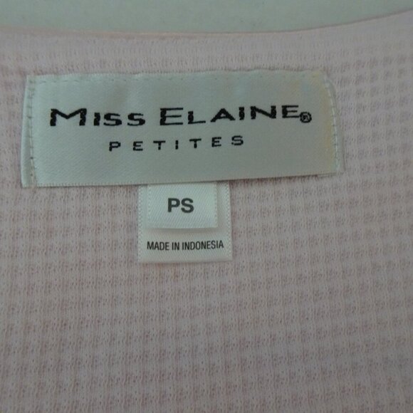 Miss Elaine Smocked Zip Robe Petite Size PS Pink House Coat Embroidered - Picture 7 of 11